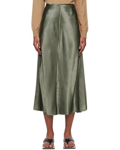 Vince Green Slip Midi Skirt