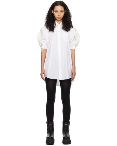 Sacai Off-white Puff Sleeve Minidress - Black