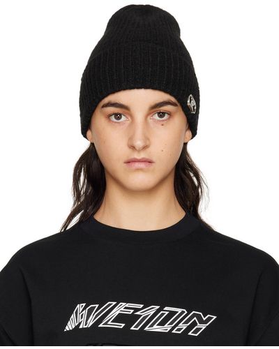 we11done Metal Logo Beanie - Black