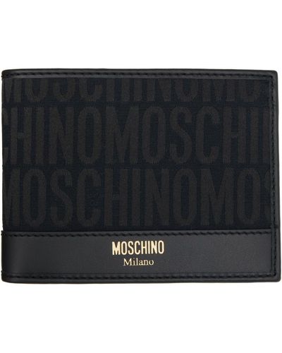 Moschino オールオーバーロゴ 財布 - ブラック