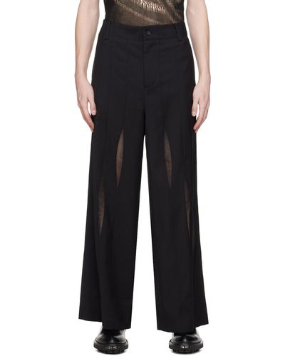 Feng Chen Wang Panelled Trousers - Black