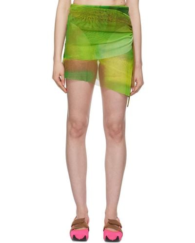 PAULA CANOVAS DEL VAS Laye Miniskirt - Green