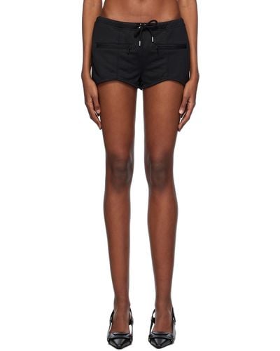 Courreges Black Interlock Mini Shorts