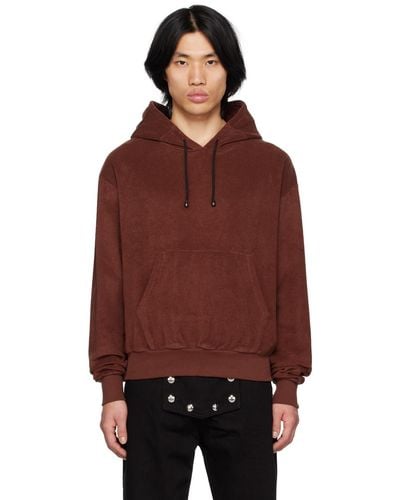 Youths in Balaclava Burgundy Embroide Hoodie - Red
