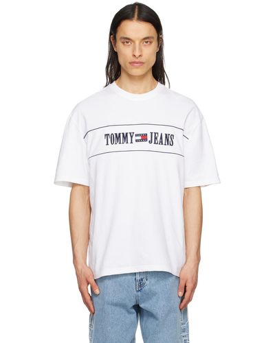 Tommy Hilfiger T-shirt de planchiste blanc à logo rétro