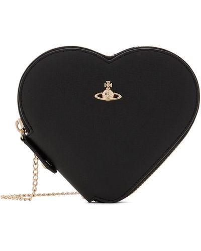 Vivienne Westwood Sac en forme de cœur noir à bandoulière