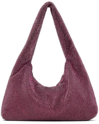 Kara Mini Crystal Mesh Armpit Bag - Purple