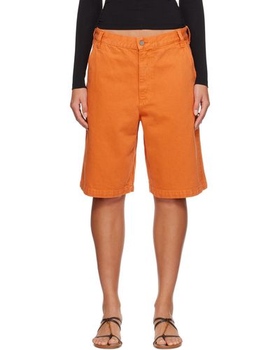 Jacquemus Orange Le Raphia 'le Short De Nîmes Cuerda' Shorts