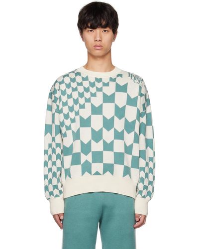 Rhude Blue & Off-white Racing Sweater
