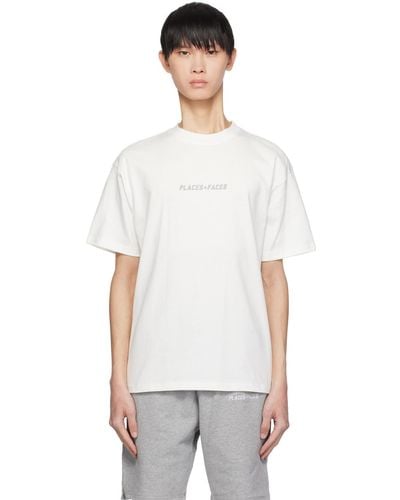 PLACES+FACES Places+faces ホワイト ロゴプリント Tシャツ