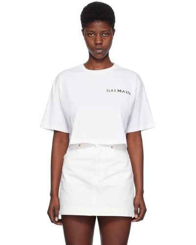Balmain Cropped T-shirt - White