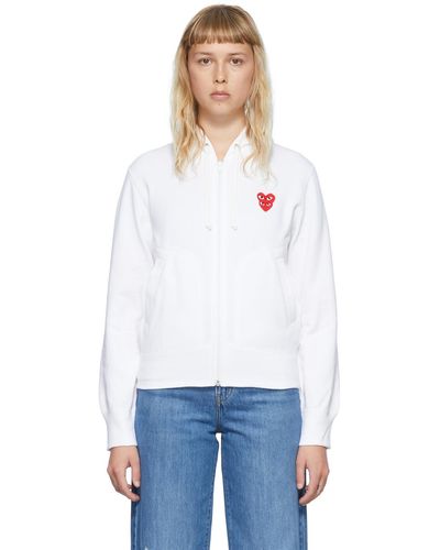 COMME DES GARÇONS PLAY Comme Des Garçons Play White Cotton Hoodie - Multicolor