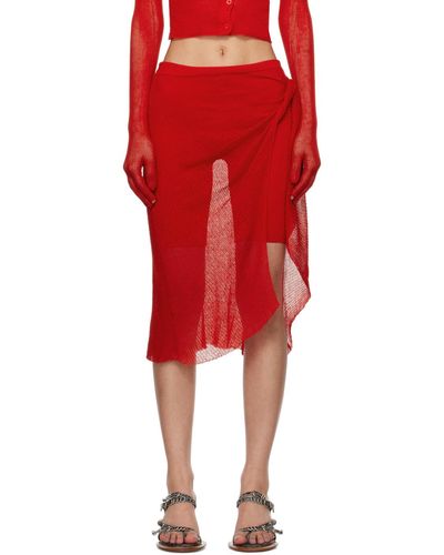 Isa Boulder Ssense Exclusive Wrap Miniskirt - Red