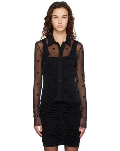 Givenchy Chemise noire à motif 4g