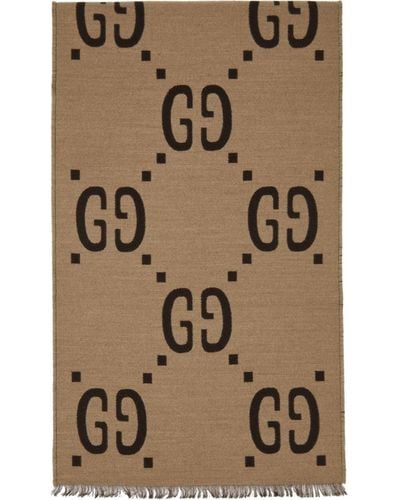 Gucci Wool gg Scarf - Natural