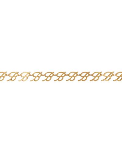 Blumarine Gold Logo Chain Belt - Black