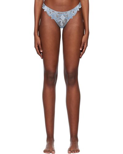 Fleur du Mal Tanga bleu à appliqués fleuris - Noir