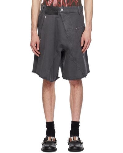 JW Anderson Grey Twisted Shorts - Black