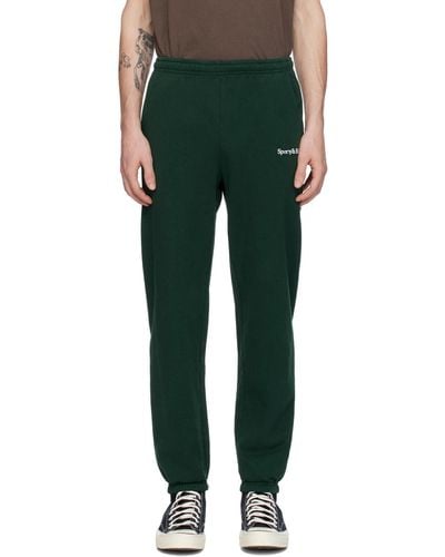 Sporty & Rich Green Embroidered Joggers