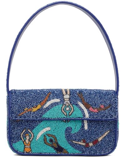 STAUD Tommy Beaded Bag - Blue