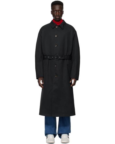 Bally Navy Belted Coat - Black