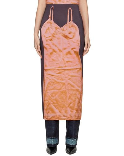 Miaou Grey & Orange Chiara Maxi Skirt