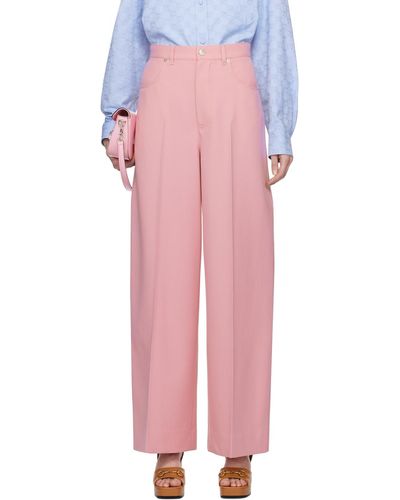 Gucci Pantalon rose à plis