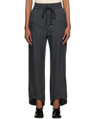 Low Classic Pantalon de détente gris à cordons coulissants - Noir
