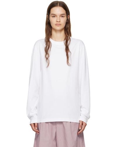 Tekla Sleeping Long Sleeve T-shirt - White