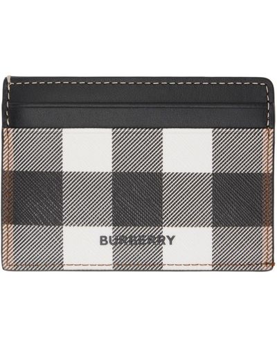 Burberry Black & White Check Card Holder