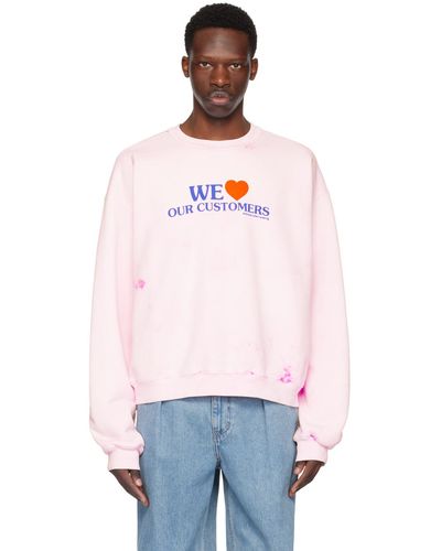 Alexander Wang Pull molletonné 'love our customers' rose - Multicolore
