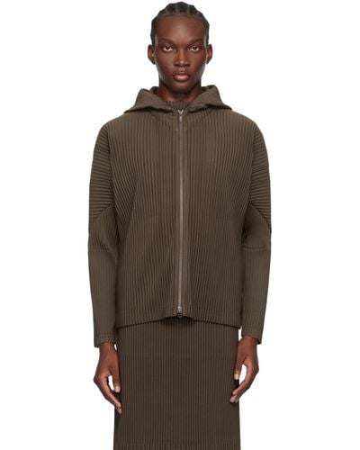 Homme Plissé Issey Miyake Khaki Monthly Colour April Hoodie - Brown