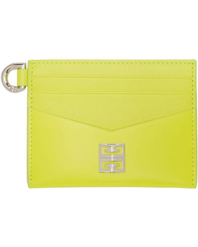 Givenchy Green 4g Card Holder - Yellow