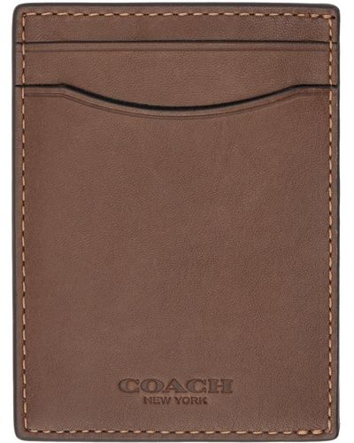 COACH ブラウン マネークリップ カードケース