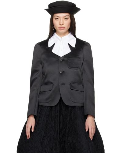Noir Kei Ninomiya Button Blazer - Black