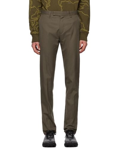 Zegna Taupe Zip Trousers - Multicolour