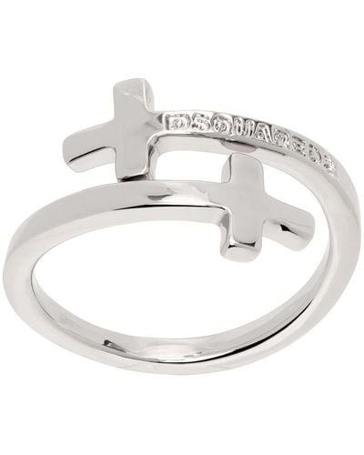 DSquared² Silver Jesus Ring - Metallic