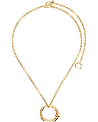 Jil Sander Gold Pendant Necklace - Multicolor
