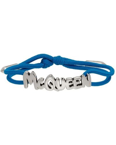 Alexander McQueen Blue Graffiti Bracelet - Black