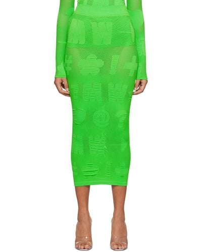 Maisie Wilen Logomania Midi Skirt - Green