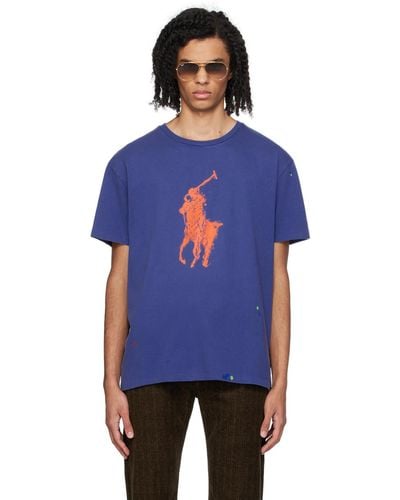 Polo Ralph Lauren T-shirt bleu à logo surdimensionné
