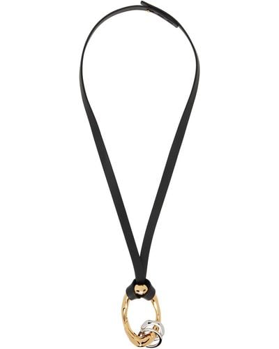 Jil Sander Black Leather Necklace