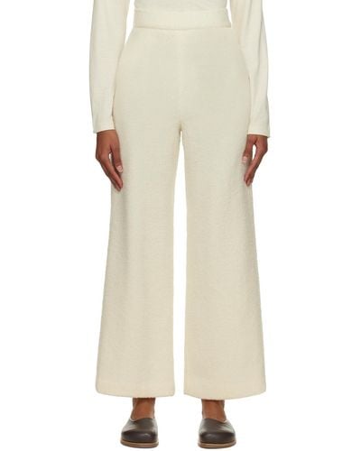 Missing You Already Off- Wide-leg Lounge Pants - Natural