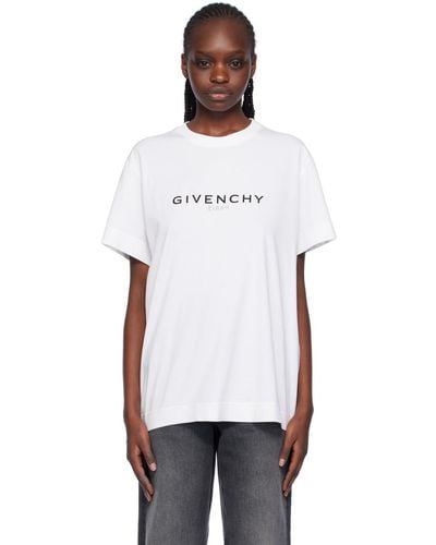 Givenchy ホワイト リバースロゴ Tシャツ