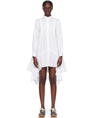 Comme des Garçons Robe courte blanche à volants - Noir