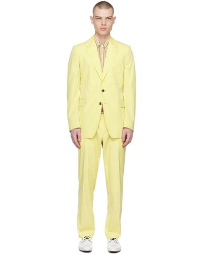 Dries Van Noten Yellow Two-button Suit