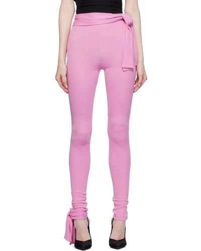 MSGM Pink Self-tie leggings