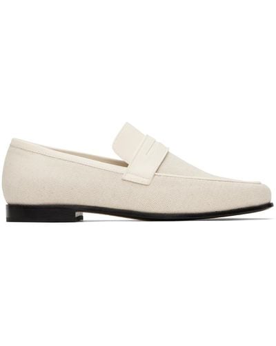 Totême Toteme Off-white 'the Canvas' Penny Loafers - Black