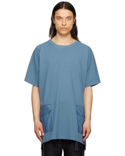 Y-3 ブルー カーゴポケット Tシャツ