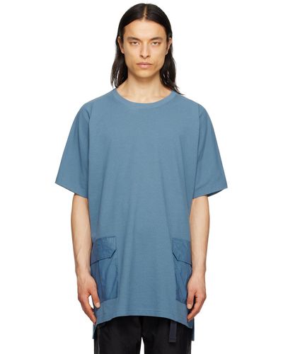 Y-3 T-shirt bleu à poches cargo